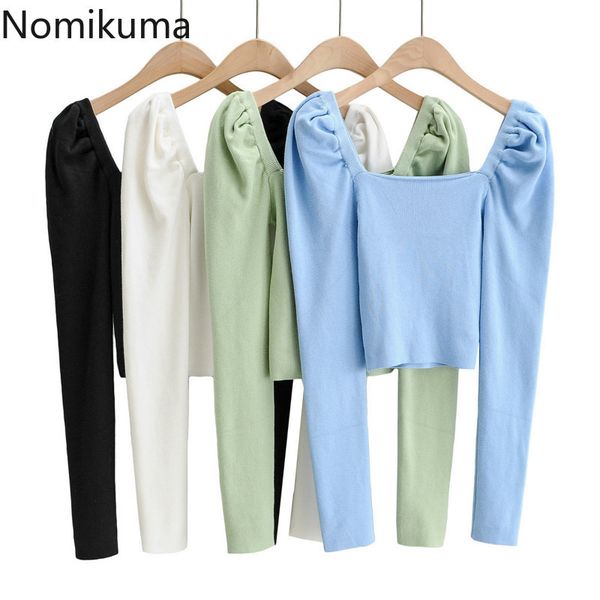 nomikuma autumn knitted korean puff long sleeve square collar women knitwear slim short ropa de invierno mujer 6c708 210427, White;black
nomikuma autumn knitted korean puff long sleeve square collar women knitwear slim short ropa de invierno mujer 6c708 210427, White;black