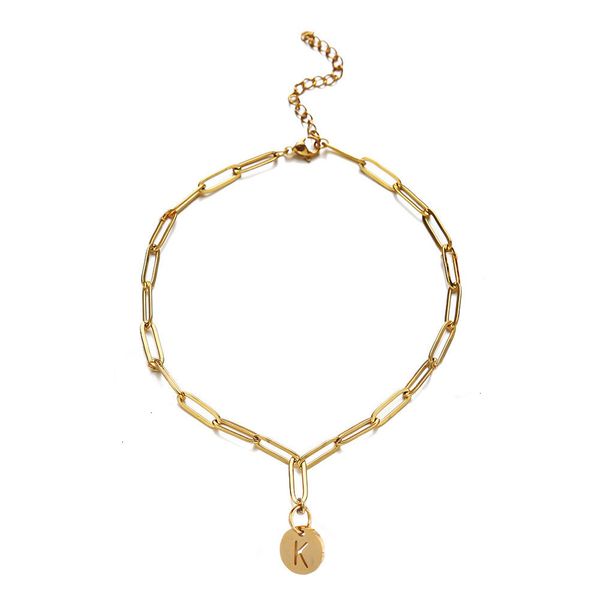 simple gold stainless steel square chain round tag 26 english capital letters first letter lovers bracelet, Red;blue
simple gold stainless steel square chain round tag 26 english capital letters first letter lovers bracelet, Red;blue
