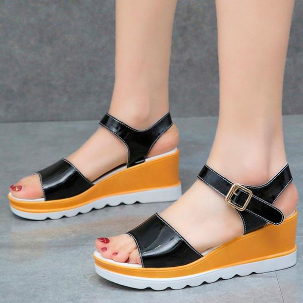summer sandals wedges shoes for women fashion solid color buckle fish mouth high-heel non-slip #g3, Black
summer sandals wedges shoes for women fashion solid color buckle fish mouth high-heel non-slip #g3, Black