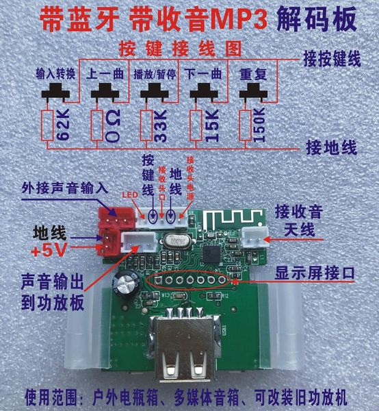 smart home control with bluetooth radio mp3 decoder board square dance battery speaker usb 5v power supply
smart home control with bluetooth radio mp3 decoder board square dance battery speaker usb 5v power supply
