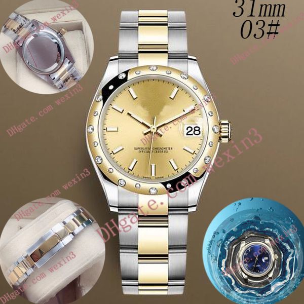 woman diamond watch ladies watches gold 31mm white yster dial wide flat strap montre de luxe 2813 automatic steel swimming waterproof wristw, Slivery;brown
woman diamond watch ladies watches gold 31mm white yster dial wide flat strap montre de luxe 2813 automatic steel swimming waterproof wristw, Slivery;brown