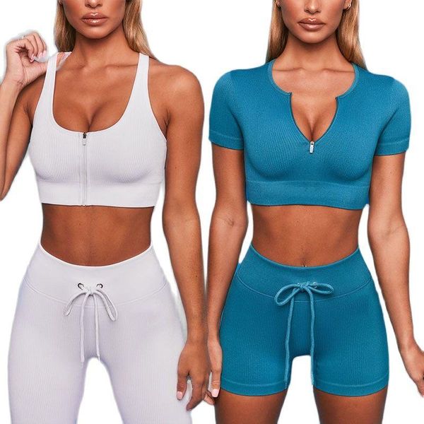 women's tracksuits 2021 product zipper sports underwear female v-neck leisure fitness short-sleeved seamless high-waist yoga pants suit, Gray
women's tracksuits 2021 product zipper sports underwear female v-neck leisure fitness short-sleeved seamless high-waist yoga pants suit, Gray