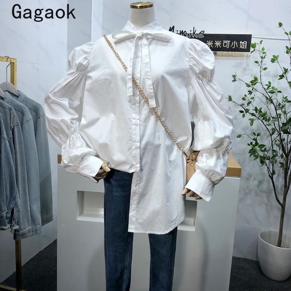 women's blouses & shirts gagaok streetwear fashion long shirt women 2021 spring autumn solid stand puff sleeve loose chic wild and k39, White
women's blouses & shirts gagaok streetwear fashion long shirt women 2021 spring autumn solid stand puff sleeve loose chic wild and k39, White
