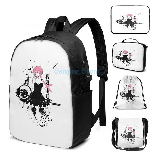funny graphic print gasai usb charge backpack men school bags women bag travel laptop
funny graphic print gasai usb charge backpack men school bags women bag travel laptop