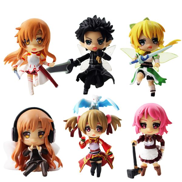 6pcs/lot Anime SAO Sword Art Online Beauty Dance Kirito Asuna Lefa PVC Action Figures Toys
6pcs/lot Anime SAO Sword Art Online Beauty Dance Kirito Asuna Lefa PVC Action Figures Toys
