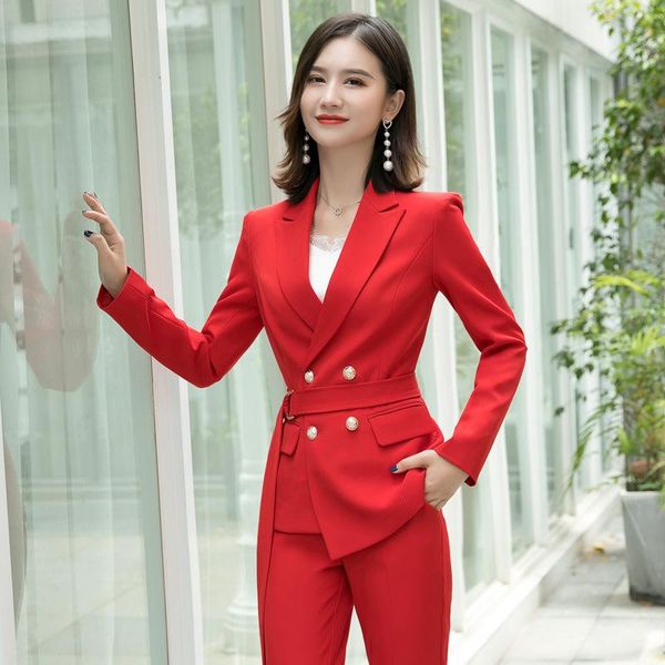 temperament fabric women's professional pants suit slim red lady blazer jacket coat casual trousers two-piece two piece, White
temperament fabric women's professional pants suit slim red lady blazer jacket coat casual trousers two-piece two piece, White