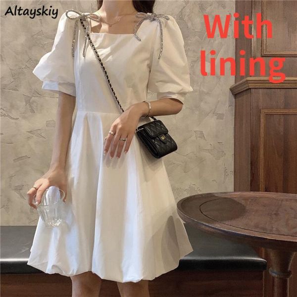 casual dresses women solid square collar retro sweet ruffles short puff sleeve bow gentle teens fairy streetwear a-line mini dress slim, Black;gray
casual dresses women solid square collar retro sweet ruffles short puff sleeve bow gentle teens fairy streetwear a-line mini dress slim, Black;gray