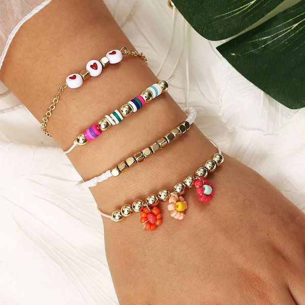charm bracelets handmade boho bracelet femme candy color polymer clay elastic for women jewelry wristband pulseras mujer girl, Golden;silver
charm bracelets handmade boho bracelet femme candy color polymer clay elastic for women jewelry wristband pulseras mujer girl, Golden;silver