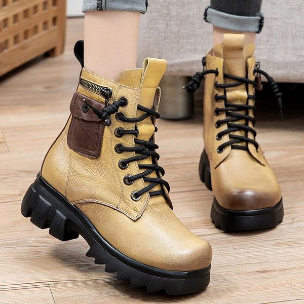 autumn and winter round toe leather boots european american big short thick-soled square heel knight, Black
autumn and winter round toe leather boots european american big short thick-soled square heel knight, Black