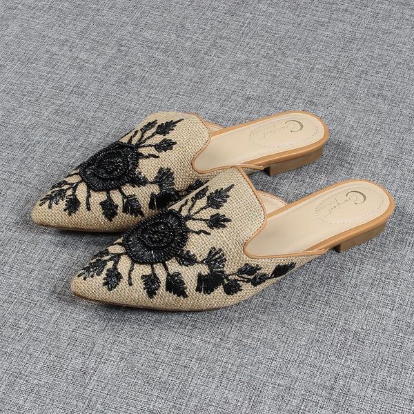 big size string bead female shoes pointed toe slippers flat multicolored sandals slides 2021 cover fabric basic rubber embroider, Black
big size string bead female shoes pointed toe slippers flat multicolored sandals slides 2021 cover fabric basic rubber embroider, Black