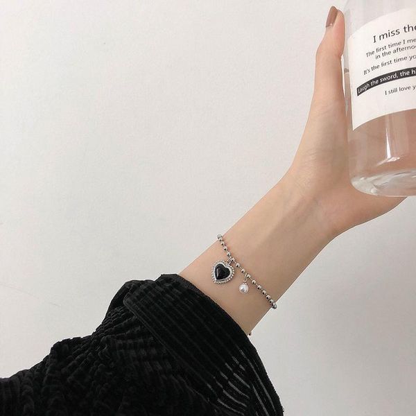 link, chain @ taimi jewelry love heart simplicity student bracelet female korean style internet celebrity mori pearl pendant, Black
link, chain @ taimi jewelry love heart simplicity student bracelet female korean style internet celebrity mori pearl pendant, Black
