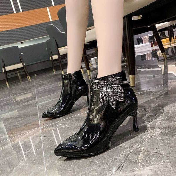 dress shoes winter leather women boots ladies flowers high heels thin pointed to the ankle booties party 3sjw, Black
dress shoes winter leather women boots ladies flowers high heels thin pointed to the ankle booties party 3sjw, Black