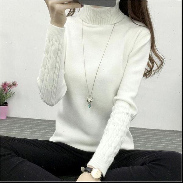 autumn winter knitted pullovers womens sweaters turtleneck long sleeve solid color slim elastic sweater, White;black
autumn winter knitted pullovers womens sweaters turtleneck long sleeve solid color slim elastic sweater, White;black