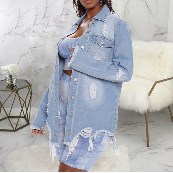 women's jackets autumn women ripped denim 2021 vintage casual long jean jacket winter female sleeve coat streetwear plus size, Black;brown
women's jackets autumn women ripped denim 2021 vintage casual long jean jacket winter female sleeve coat streetwear plus size, Black;brown