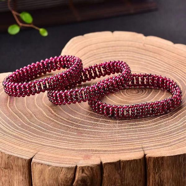 beaded, strands 3mm natural garnet stone hand braided beads bracelet for women elastic rope lucky birthstone crystals jewelry, Black
beaded, strands 3mm natural garnet stone hand braided beads bracelet for women elastic rope lucky birthstone crystals jewelry, Black