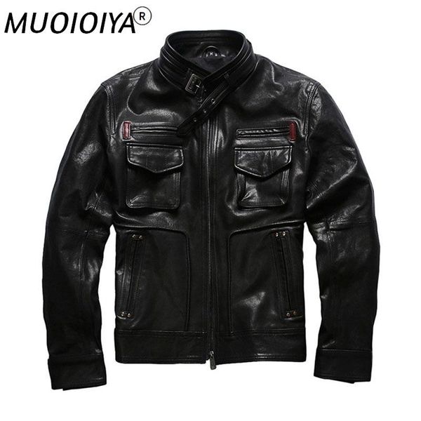 men's leather & faux spring and autumn casual hunting jacket men's retro short multi-pocket vegetable tanned sheepskin, Black
men's leather & faux spring and autumn casual hunting jacket men's retro short multi-pocket vegetable tanned sheepskin, Black