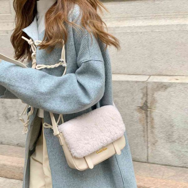 candyrose plush clamshell bag cr wild shoulder messenger fashion female handbag autumn and winter