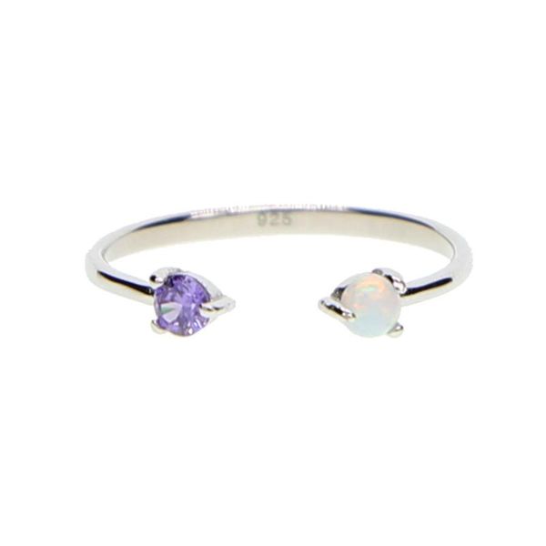 wedding rings arrival 925 sterling silver open adjust girl jewelry purple cz white opal gem delicate minimal women finger ring dainty gift, Slivery;golden
wedding rings arrival 925 sterling silver open adjust girl jewelry purple cz white opal gem delicate minimal women finger ring dainty gift, Slivery;golden