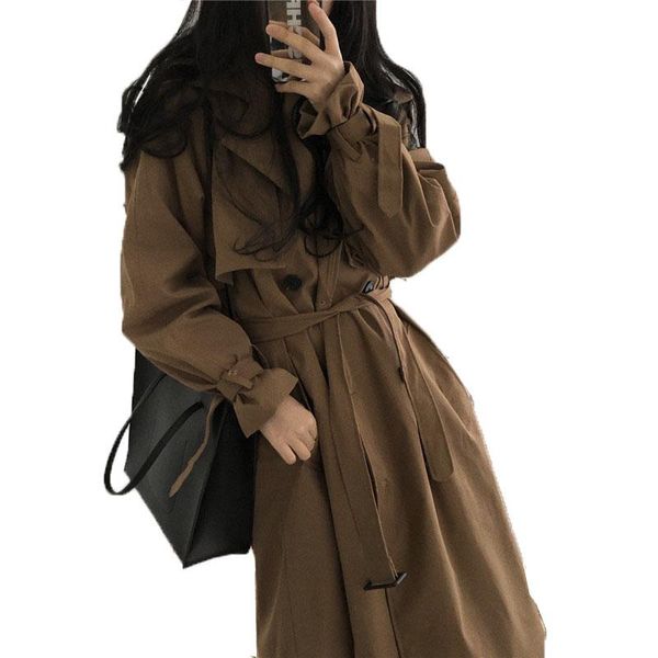 women's trench coats spring chique feminino coat casual longo outerwear solto casaco com cinto de inverno moda duplo breasted femme, Tan;black
women's trench coats spring chique feminino coat casual longo outerwear solto casaco com cinto de inverno moda duplo breasted femme, Tan;black