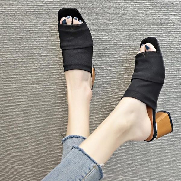 air mesh open toe ladies slippers shoes women thicken square high heels slides breathable zapatos mujer over size35-42, Black
air mesh open toe ladies slippers shoes women thicken square high heels slides breathable zapatos mujer over size35-42, Black