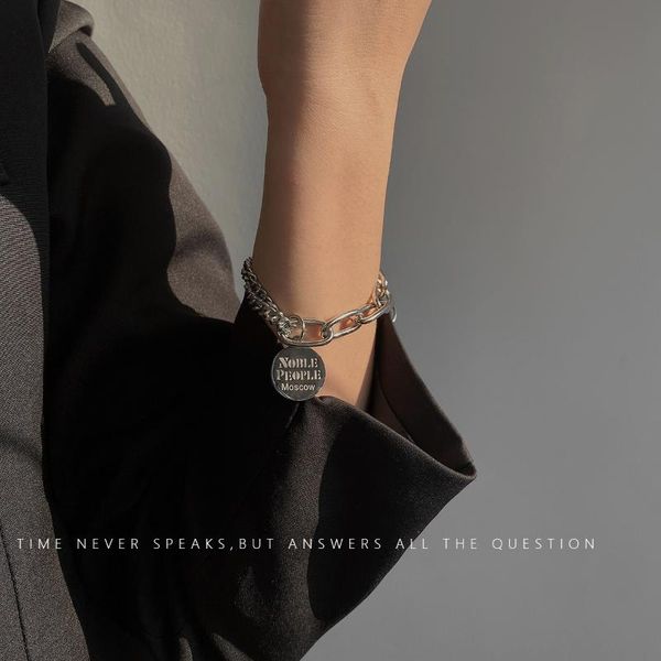 link, chain simple bracelets for men and women spliced personality europe america round sign letter bracelet fashion pendant, Black
link, chain simple bracelets for men and women spliced personality europe america round sign letter bracelet fashion pendant, Black