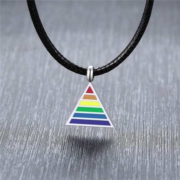 pendant necklaces zorcvens silver color stainless steel rainbow triangle necklace for man jewelry black cord wedding gift
pendant necklaces zorcvens silver color stainless steel rainbow triangle necklace for man jewelry black cord wedding gift