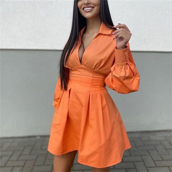 casual woman orange backless lacing shirt dresses spring fashihon laides v neck a-line short ladies mini 210515, Black;gray
casual woman orange backless lacing shirt dresses spring fashihon laides v neck a-line short ladies mini 210515, Black;gray