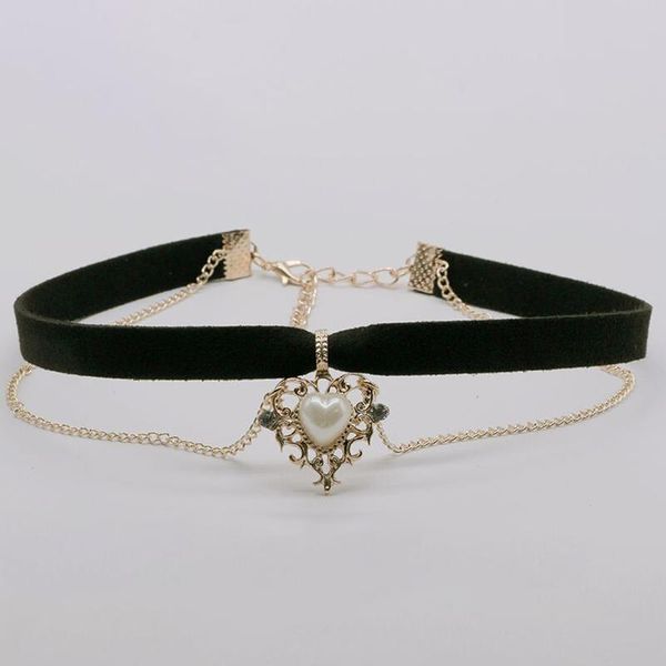 pendant necklaces 1pcs vintage velvet black choker love heart imitation pearls short chain necklace for women girls gifts party, Silver
pendant necklaces 1pcs vintage velvet black choker love heart imitation pearls short chain necklace for women girls gifts party, Silver