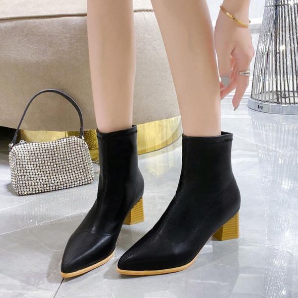 boots women pointed toe square heels pu leather ankle solid ladies shoes causal footwear autumn winter 2021, Black
boots women pointed toe square heels pu leather ankle solid ladies shoes causal footwear autumn winter 2021, Black