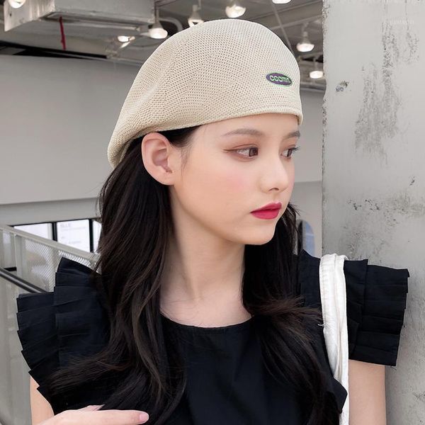 hat female summer beret mesh sunshade forward korean version of wild anti-wearing straw retro face small cap berets, Blue;gray
hat female summer beret mesh sunshade forward korean version of wild anti-wearing straw retro face small cap berets, Blue;gray