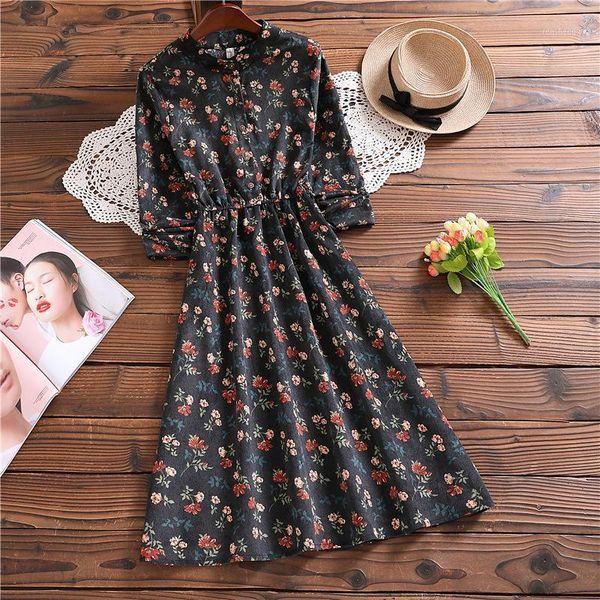 casual dresses autumn spring mori girl women feminine dress stand collar floral printed a-line elegant corduroy all-match ft288, Black;gray
casual dresses autumn spring mori girl women feminine dress stand collar floral printed a-line elegant corduroy all-match ft288, Black;gray