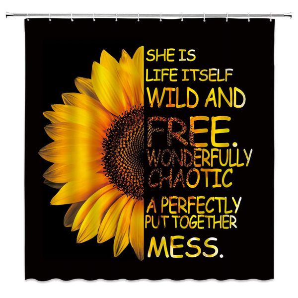 sunflower shower curtain yellow autumn flower with motivation words on black background,70x70 inch polyester fabric bathroom
sunflower shower curtain yellow autumn flower with motivation words on black background,70x70 inch polyester fabric bathroom