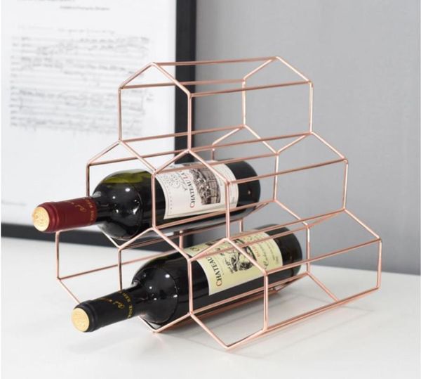 nordic rose gold geometric honeycomb design iron art wine rack with 6 holes storage shelf holder for vodka whisky bottles tableracks
nordic rose gold geometric honeycomb design iron art wine rack with 6 holes storage shelf holder for vodka whisky bottles tableracks