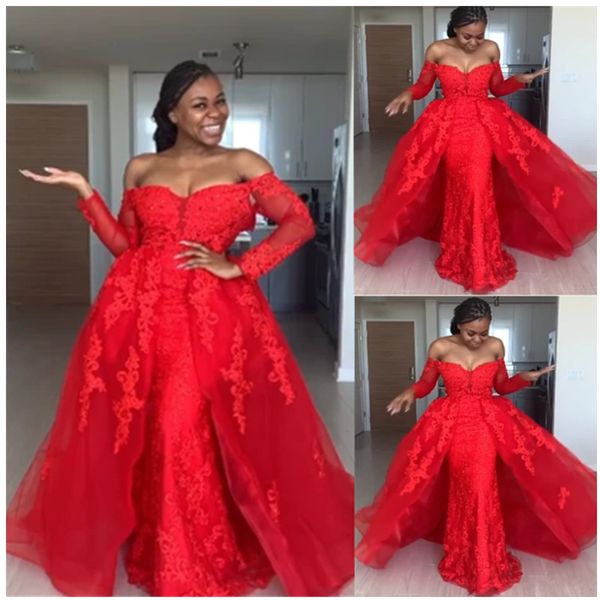 elegant lace appliques dresses evening wear with long sleeve off shoulder overskirt formal dress red tulle long prom gowns, Black
elegant lace appliques dresses evening wear with long sleeve off shoulder overskirt formal dress red tulle long prom gowns, Black