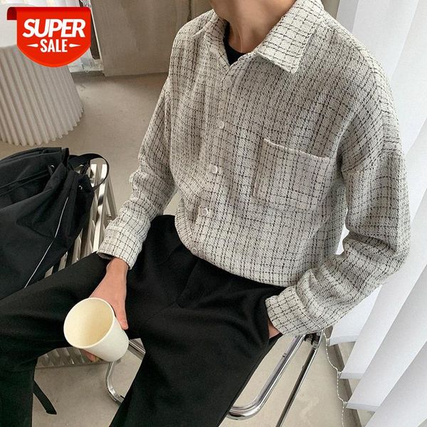 korean version of chic refreshing plaid shirt men's spring retro #x32t, White;black
korean version of chic refreshing plaid shirt men's spring retro #x32t, White;black