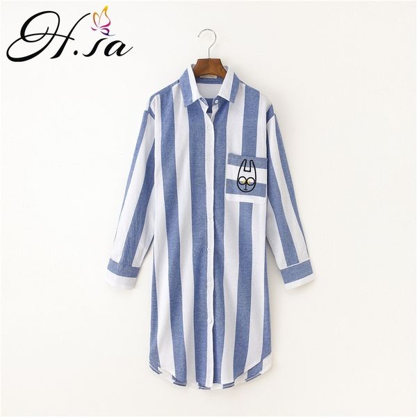 h.sa feminina sleeve blue strip blouse women cartton embroidery blusas mujer loose oversized long shirt 210417, White
h.sa feminina sleeve blue strip blouse women cartton embroidery blusas mujer loose oversized long shirt 210417, White