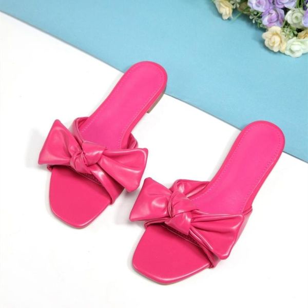 square toe pink butterfly-knot ornament women slippers flat with beach slides shoes, Black
square toe pink butterfly-knot ornament women slippers flat with beach slides shoes, Black