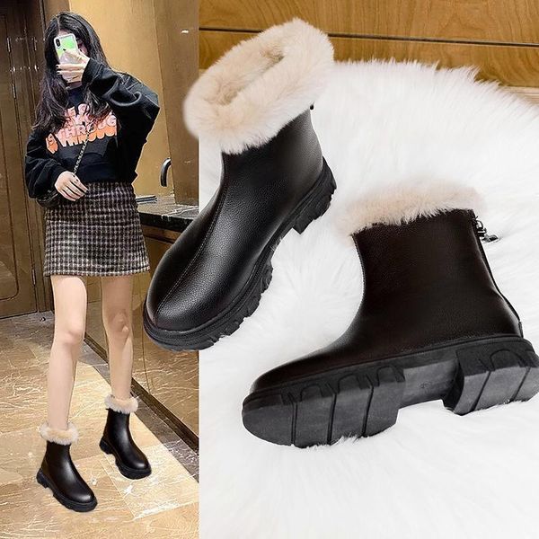 boots thicken plush bota mujer chaussure femme warm winter snow women waterproof non-slip ankle woman brtish style, Black
boots thicken plush bota mujer chaussure femme warm winter snow women waterproof non-slip ankle woman brtish style, Black