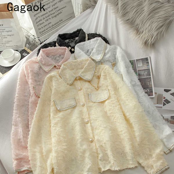 sweet women blouse spring autumn solid lapel button full korean shirts loose chic fashion ladies wild blouses 210531, White
sweet women blouse spring autumn solid lapel button full korean shirts loose chic fashion ladies wild blouses 210531, White