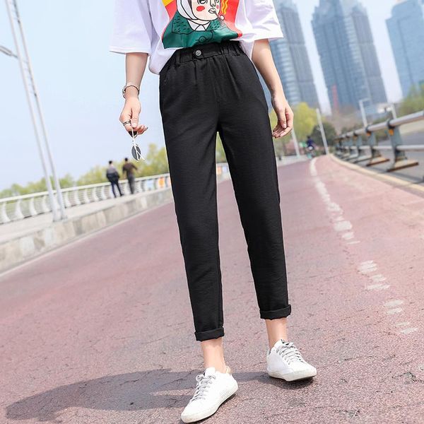 arrival summer korean style women loose casual elastic waist harem pants all-matched ankle-length b329 women's & capris, Black;white
arrival summer korean style women loose casual elastic waist harem pants all-matched ankle-length b329 women's & capris, Black;white
