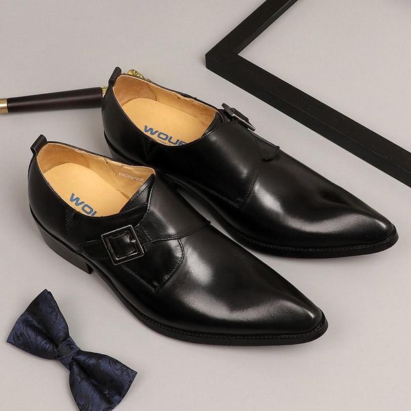 dress shoes genuine leather business men's retro monk strap pointed toe oxford formal wedding for men g29, Black
dress shoes genuine leather business men's retro monk strap pointed toe oxford formal wedding for men g29, Black