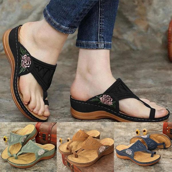 slippers 2022 fashion women's sandals ladies clip toe wedges retro flip flops embroidery platform buckle casual female beach shoes, Black
slippers 2022 fashion women's sandals ladies clip toe wedges retro flip flops embroidery platform buckle casual female beach shoes, Black