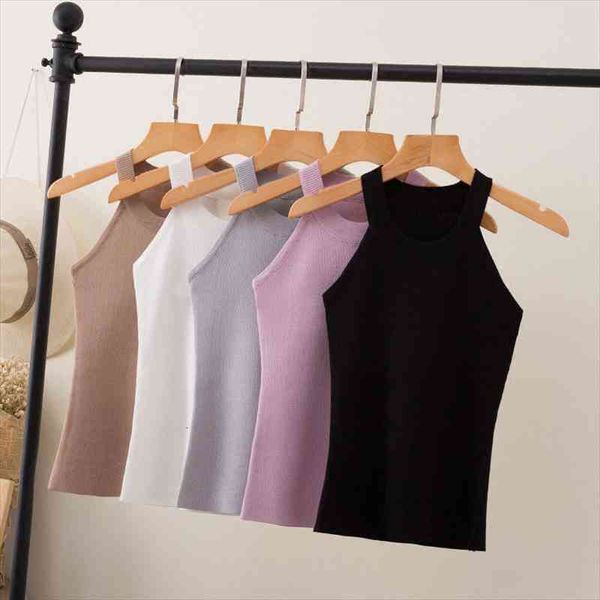 summer slim knitting halter camisole women camis bodycon knitted sleeveless basic solid t shirts 8017, White
summer slim knitting halter camisole women camis bodycon knitted sleeveless basic solid t shirts 8017, White