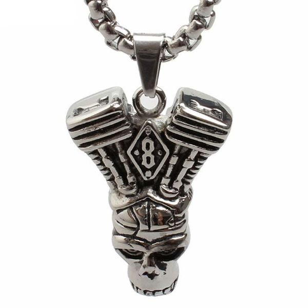 pendant necklaces motor engine skeleton necklace stainless steel jewelry punk titanium charm personality cloth accessories, Silver
pendant necklaces motor engine skeleton necklace stainless steel jewelry punk titanium charm personality cloth accessories, Silver