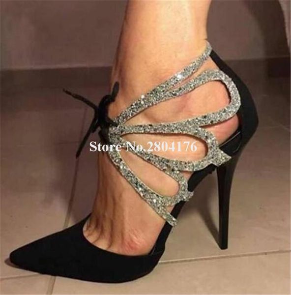 dress shoes women elegant fashion pointed toe suede leather stiletto heel pumps lace-up sequined hgih heels wedding, Black
dress shoes women elegant fashion pointed toe suede leather stiletto heel pumps lace-up sequined hgih heels wedding, Black