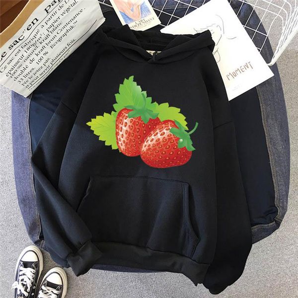 women's hoodies & sweatshirts strawberry print women hoodie 2021 fashion oversized casual hip hop ladies harajuku loose hooded female p, Black
women's hoodies & sweatshirts strawberry print women hoodie 2021 fashion oversized casual hip hop ladies harajuku loose hooded female p, Black