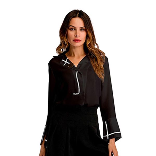 women's blouses & shirts spring elegant fashion women office lady loose spliced patchwork turn-down collar butterfly sleeve, White
women's blouses & shirts spring elegant fashion women office lady loose spliced patchwork turn-down collar butterfly sleeve, White