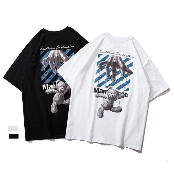 spring summer youth men''s same casual large short sleeve t-hand pull bear student loose cotton t-shirt, White;black
spring summer youth men''s same casual large short sleeve t-hand pull bear student loose cotton t-shirt, White;black