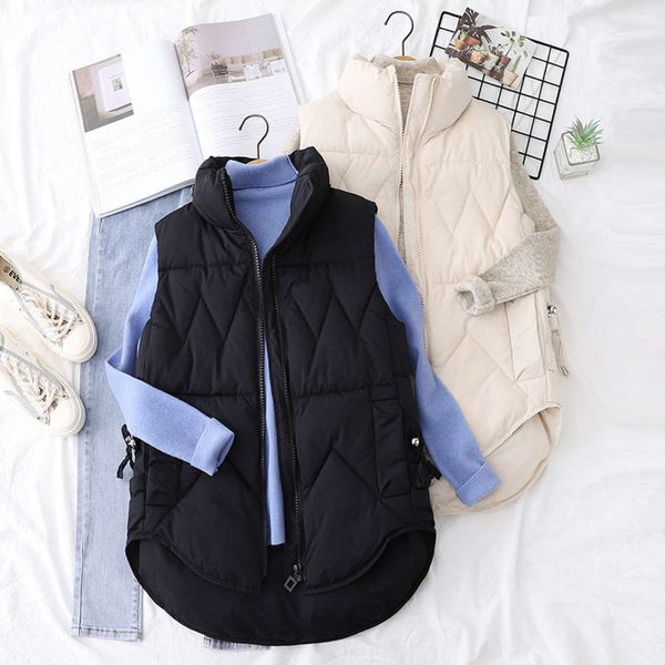 women's clothing autumn winter stand collar drawstring waist closing cotton vest coat women, White
women's clothing autumn winter stand collar drawstring waist closing cotton vest coat women, White