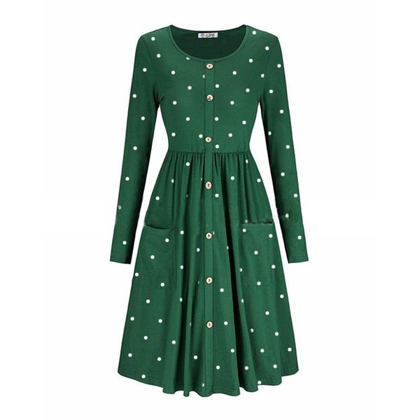 women's round neck button printing dress pocket waist long sleeve plus size dresses wl65 casual, Black;gray
women's round neck button printing dress pocket waist long sleeve plus size dresses wl65 casual, Black;gray